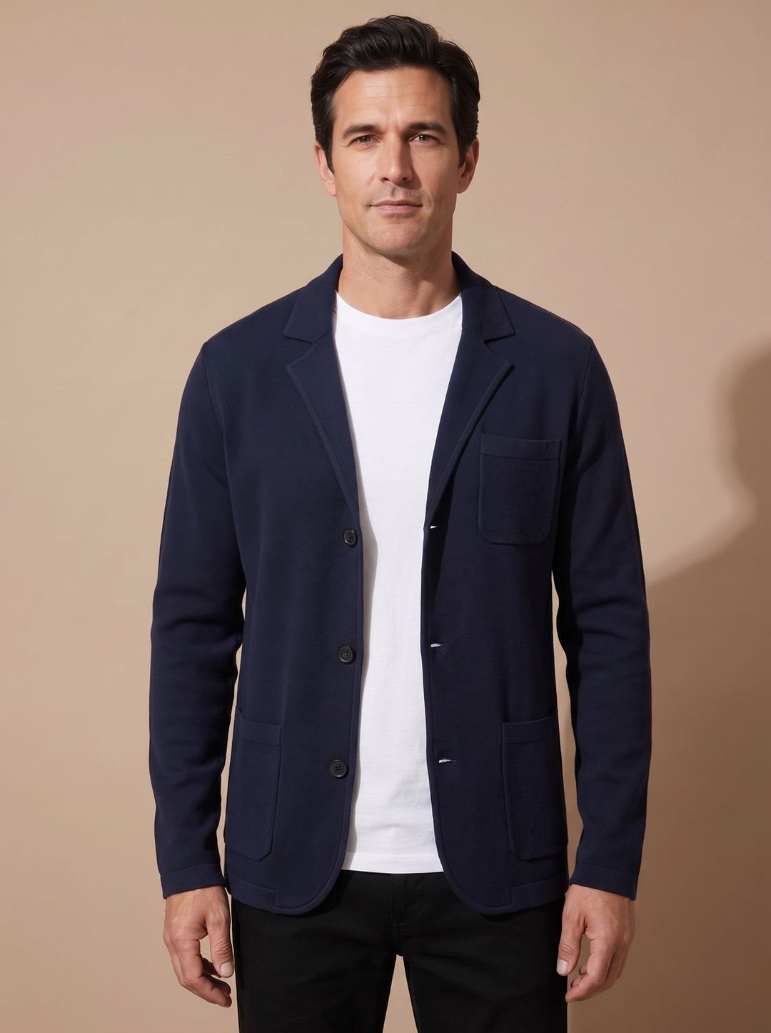 Edmond™ | Men's Slim Fit Button Front Cardigan with Lapel Collar