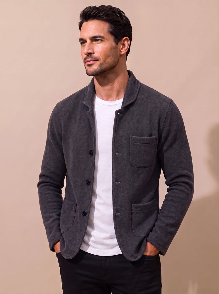Edmond™ | Men's Slim Fit Button Front Cardigan with Lapel Collar
