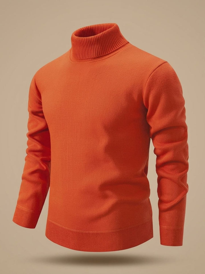 Gareth™ | Men's Slim Fit Fine Knit Turtleneck with Ribbed Cuffs