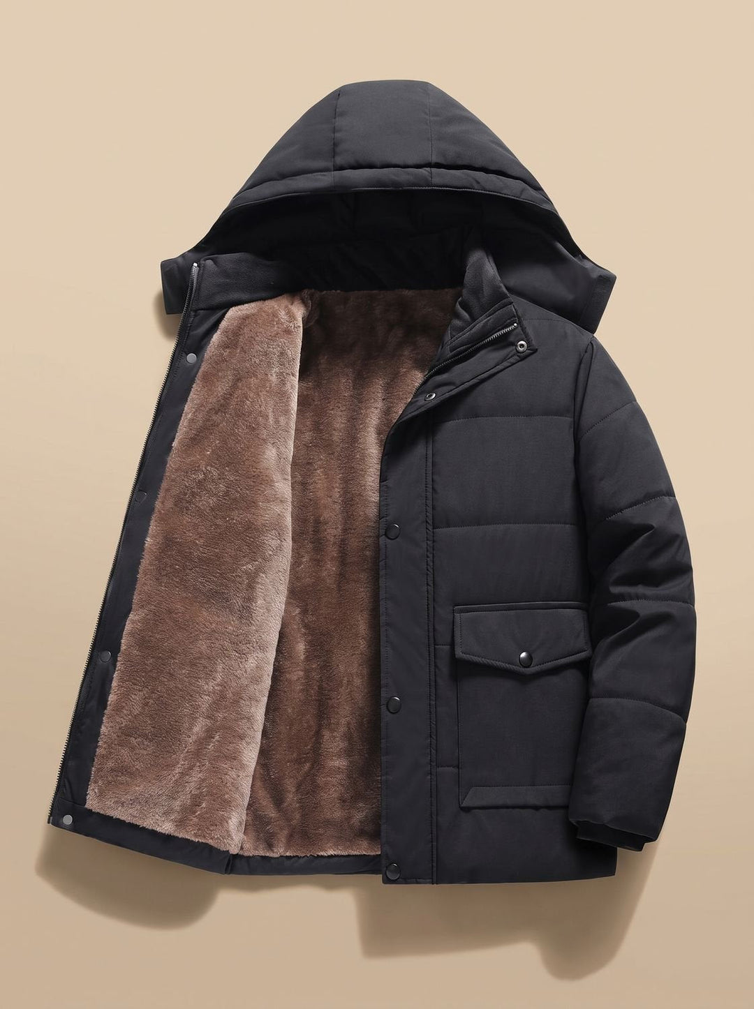 Lukas™ | Men's Quilted Hooded Jacket with Plush Lining