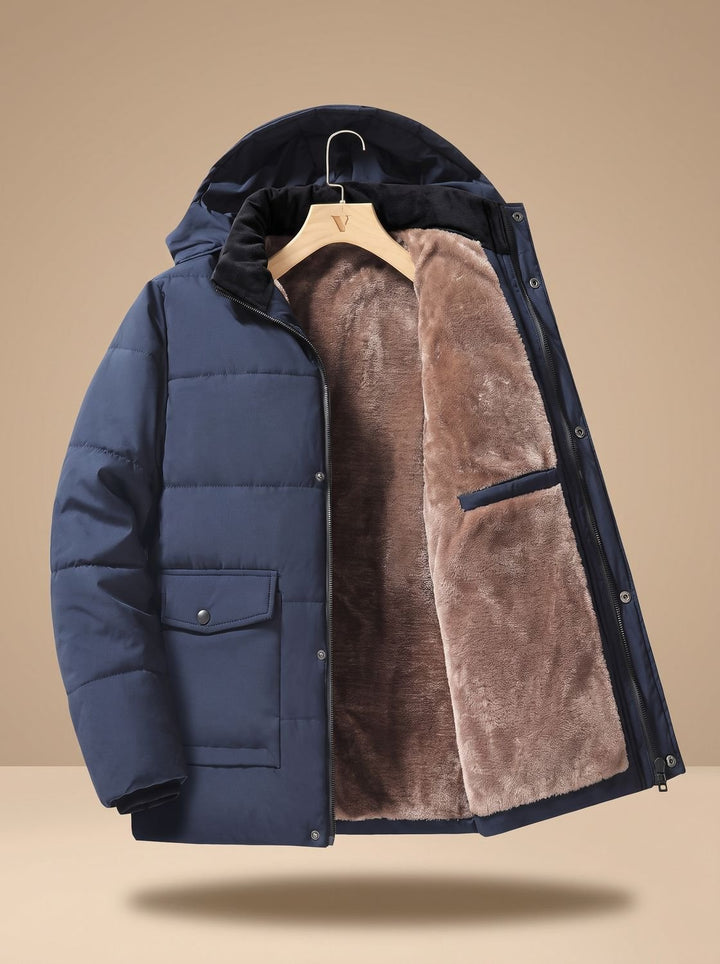 Lukas™ | Men's Quilted Hooded Jacket with Plush Lining