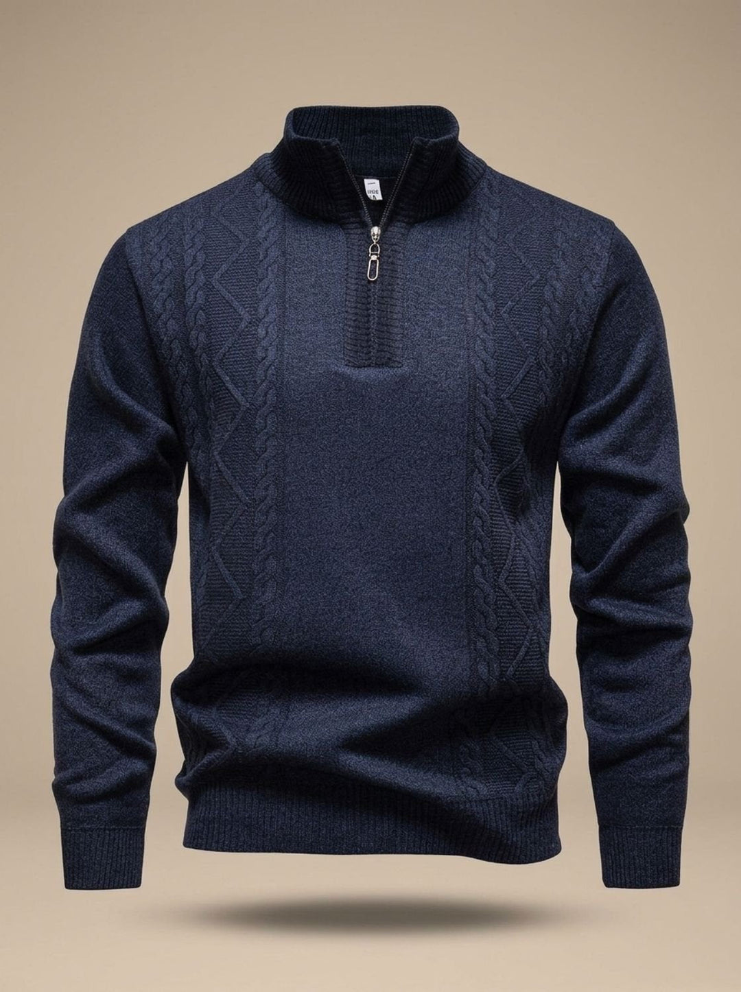 Baptiste™ | Men's Cable Knit Half Zip Sweater with Stand Collar