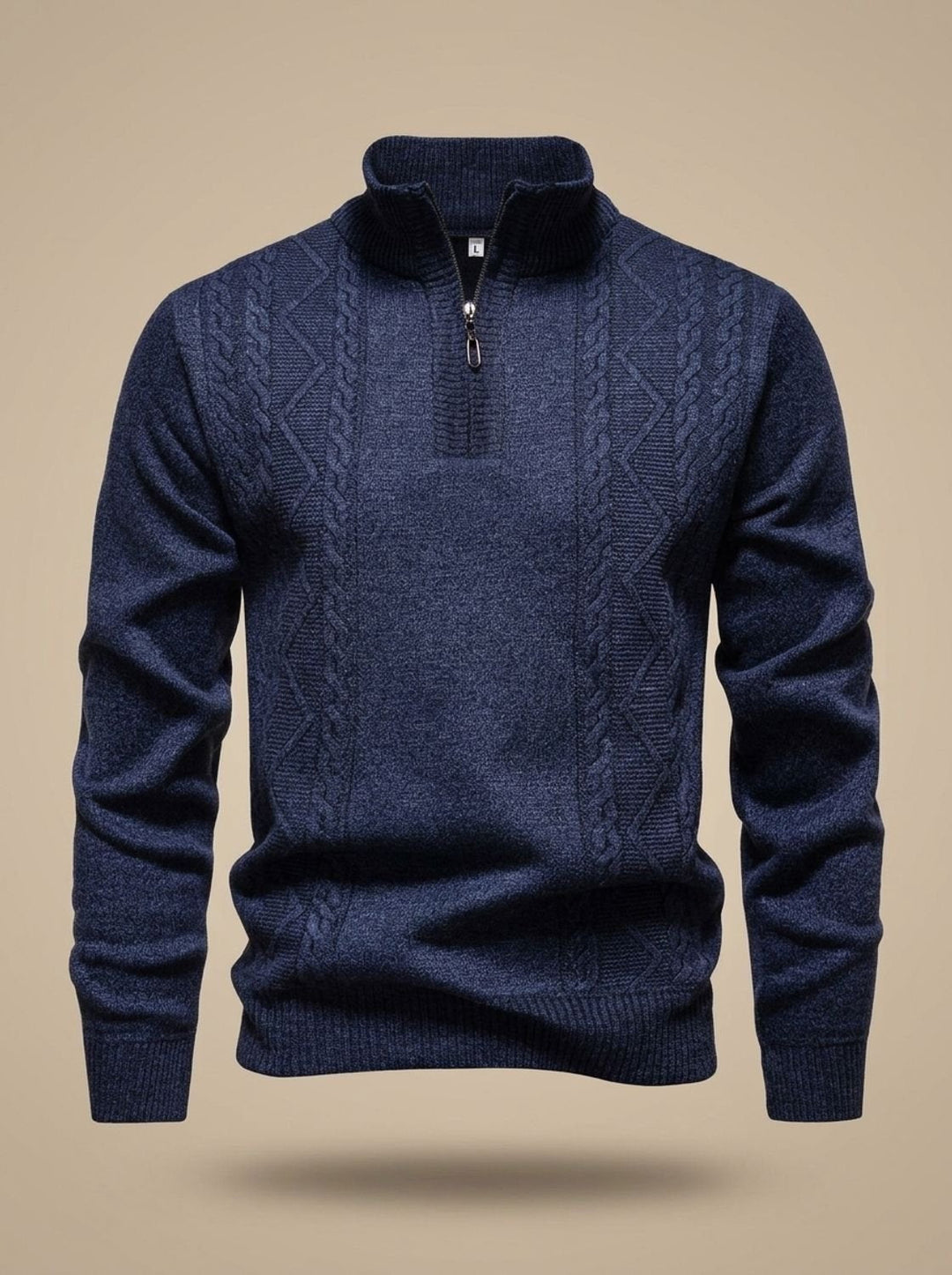 Baptiste™ | Men's Cable Knit Half Zip Sweater with Stand Collar