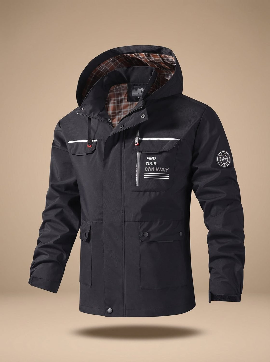 Elias™ | Men's Water Repellent Hooded Jacket with Multiple Pockets