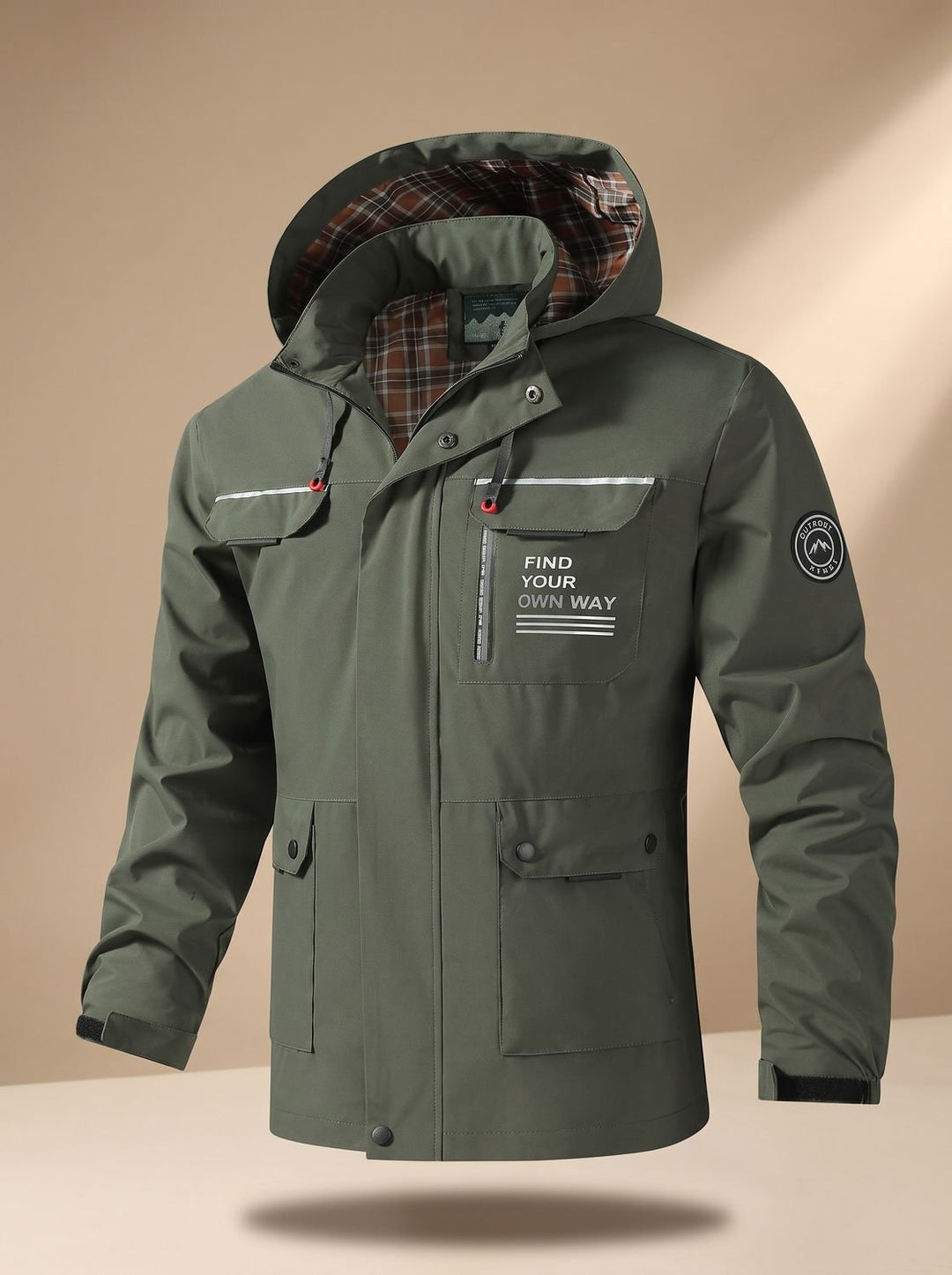 Elias™ | Men's Water Repellent Hooded Jacket with Multiple Pockets