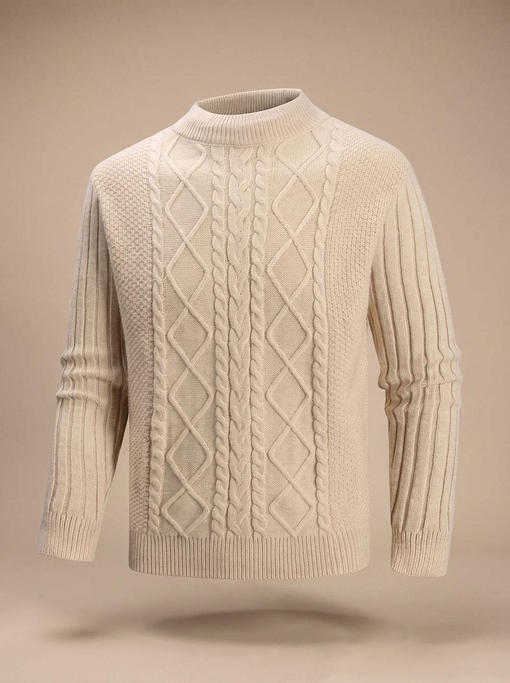 Andreas™ | Men's Cable Knit Sweater with Short Roll Neck