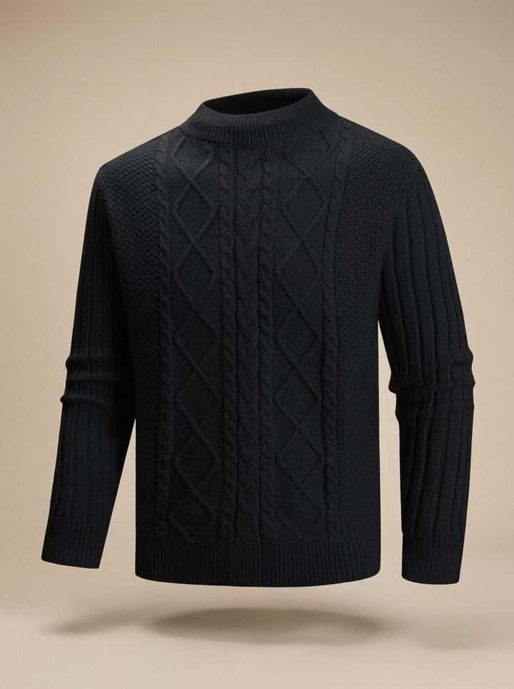 Andreas™ | Men's Cable Knit Sweater with Short Roll Neck