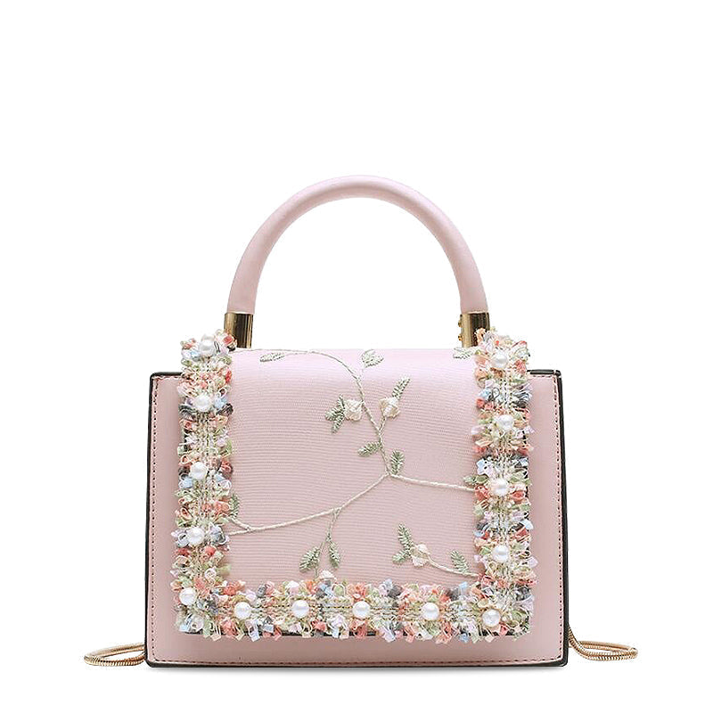 Bridget™ | Floral Embellished Top-Handle Bag