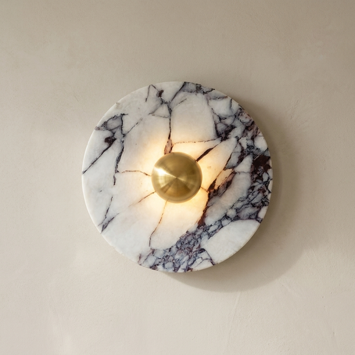 LED Marble Globe Wall Light in Gold — view 1