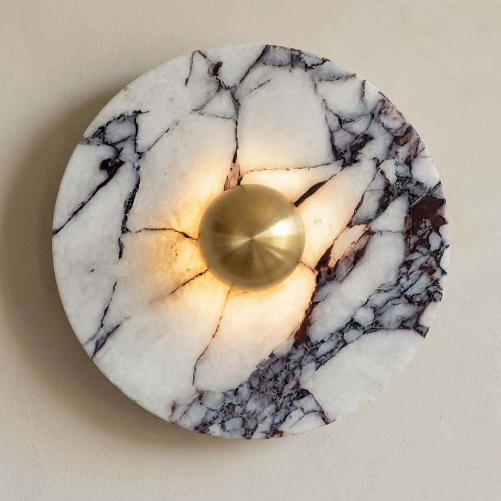 LED Marble Globe Wall Light in Gold — view 2