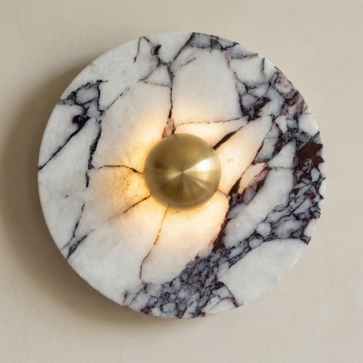 LED Marble Globe Wall Light in Gold — view 2
