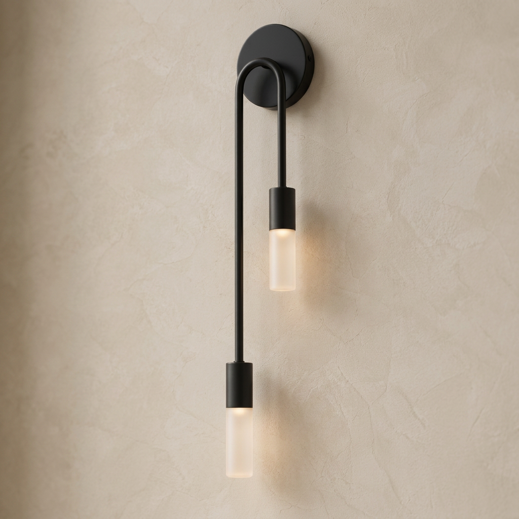 LED Glass Wall Light in Black — view 4