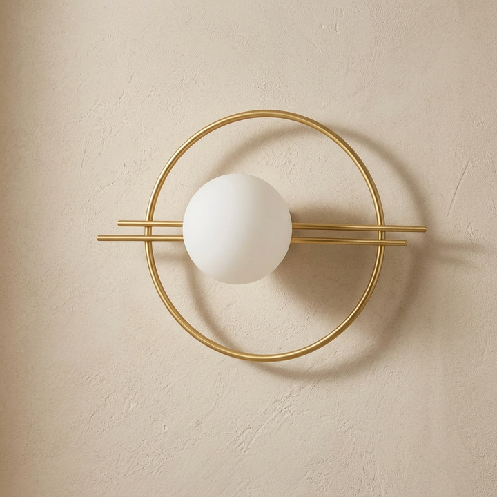 LED Glass Globe Wall Light in Black — view 4