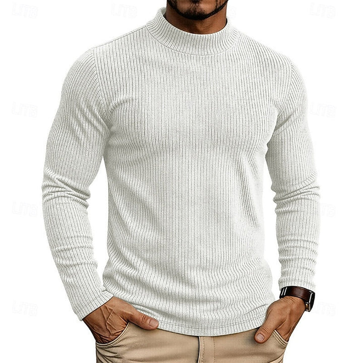 Atticus™ | Men's Ribbed Mock Neck Long Sleeve Top