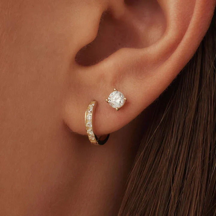 Dara Brillane Earring Set with Stone | Gold