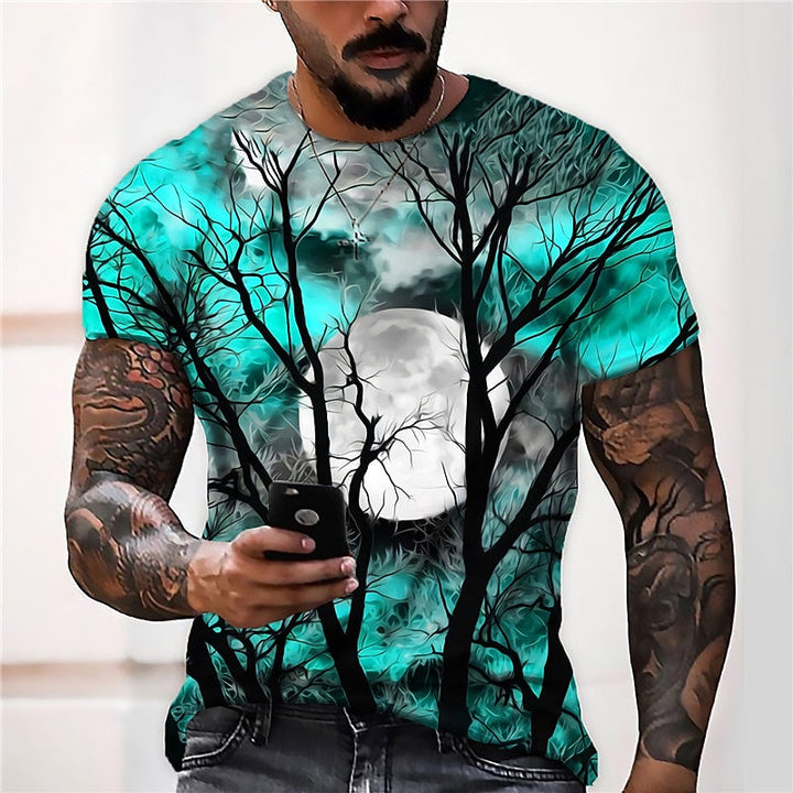Thorne™ | Men's Halloween Moon and Forest Graphic T Shirt
