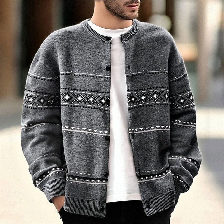 Niall™ | Men's Christmas Pattern Button Cardigan