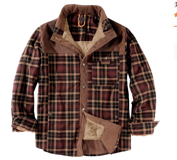 Ridley™ | Men's Pile-Lined Plaid Shirt Jacket with Snap Front
