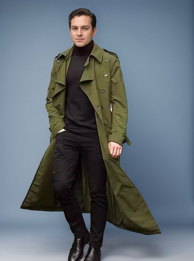 Percy™ | Men's Double-Breasted Longline Trench Coat