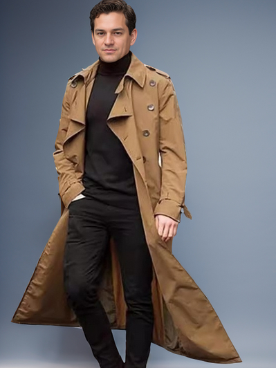 Percy™ | Men's Double-Breasted Longline Trench Coat