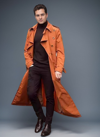 Percy™ | Men's Double-Breasted Longline Trench Coat