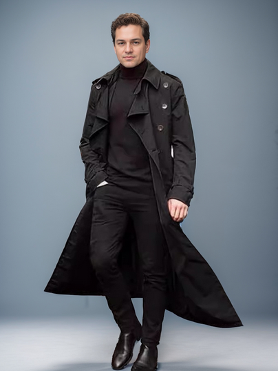 Percy™ | Men's Double-Breasted Longline Trench Coat