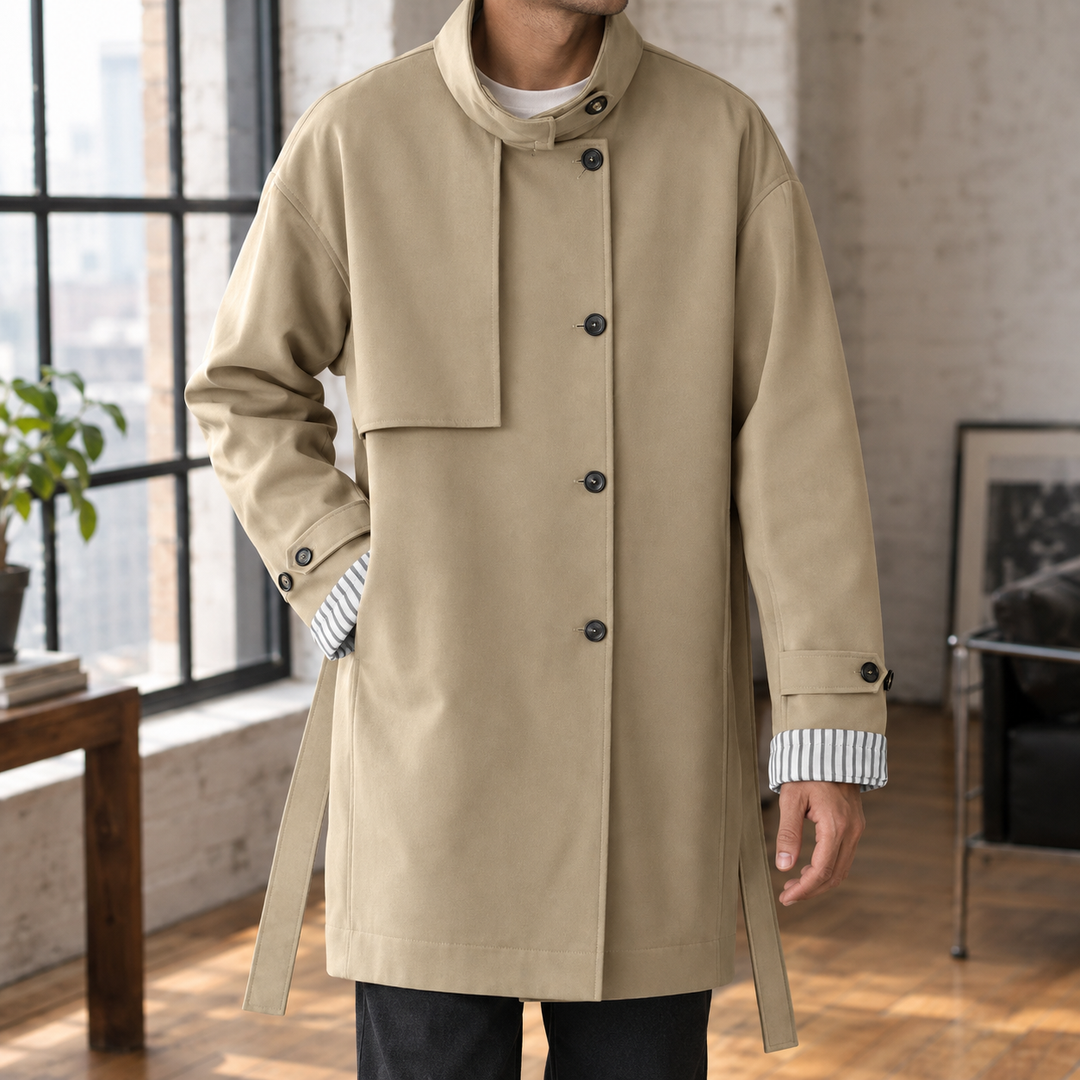 Lysander™ | Men's Stand Collar Belted Jacket