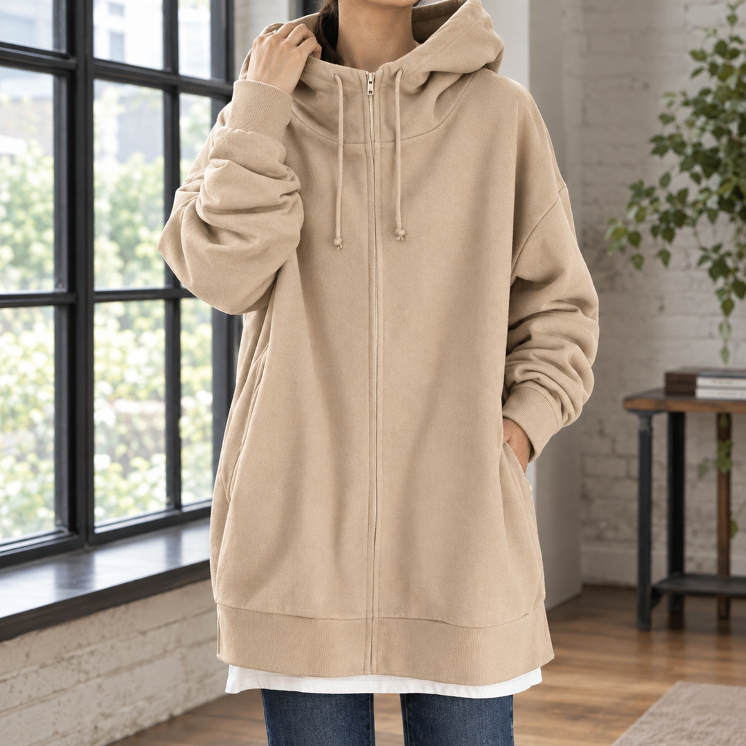 Sybil™ | Women's Oversized Full Zip Longline Hoodie
