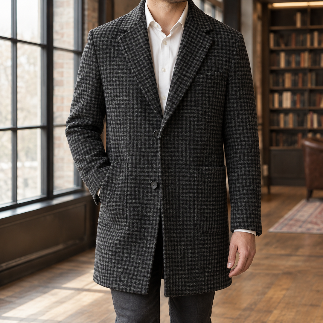 Montague™ | Men's Notch Lapel Mid-Length Overcoat