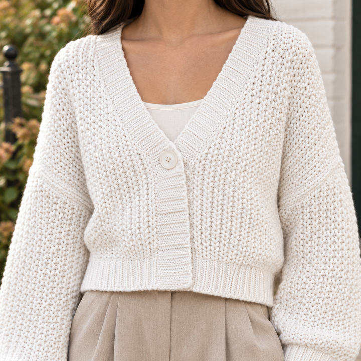 Araminta™ | Women's Chunky Knit Cropped Cardigan