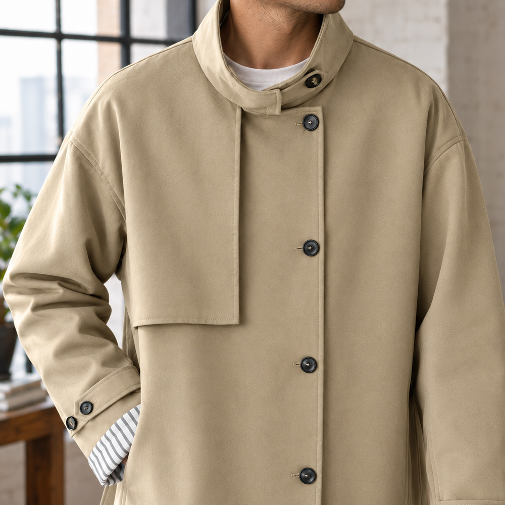 Lysander™ | Men's Stand Collar Belted Jacket