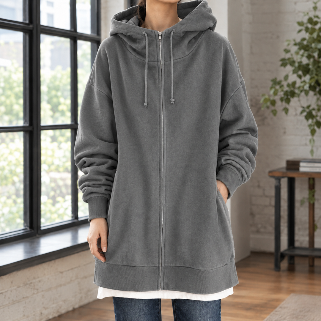 Sybil™ | Women's Oversized Full Zip Longline Hoodie