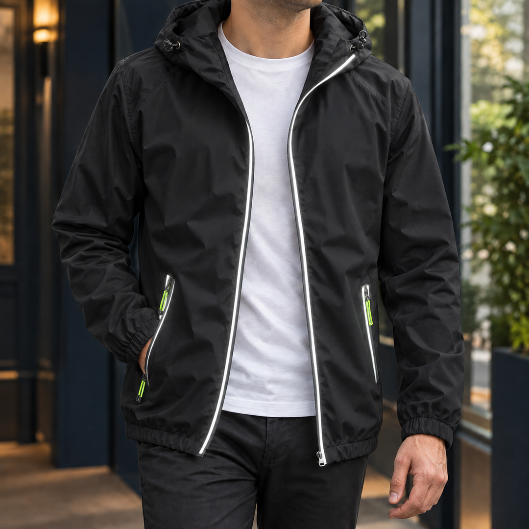 Evander™ | Men's Hooded Reflective Trim Jacket