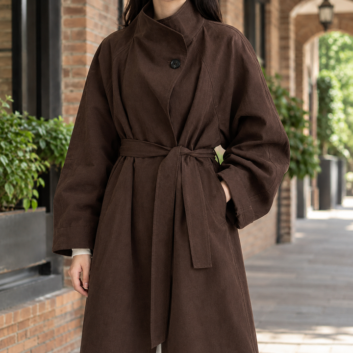 Minerva™ | Women's Stand Collar Longline Overcoat