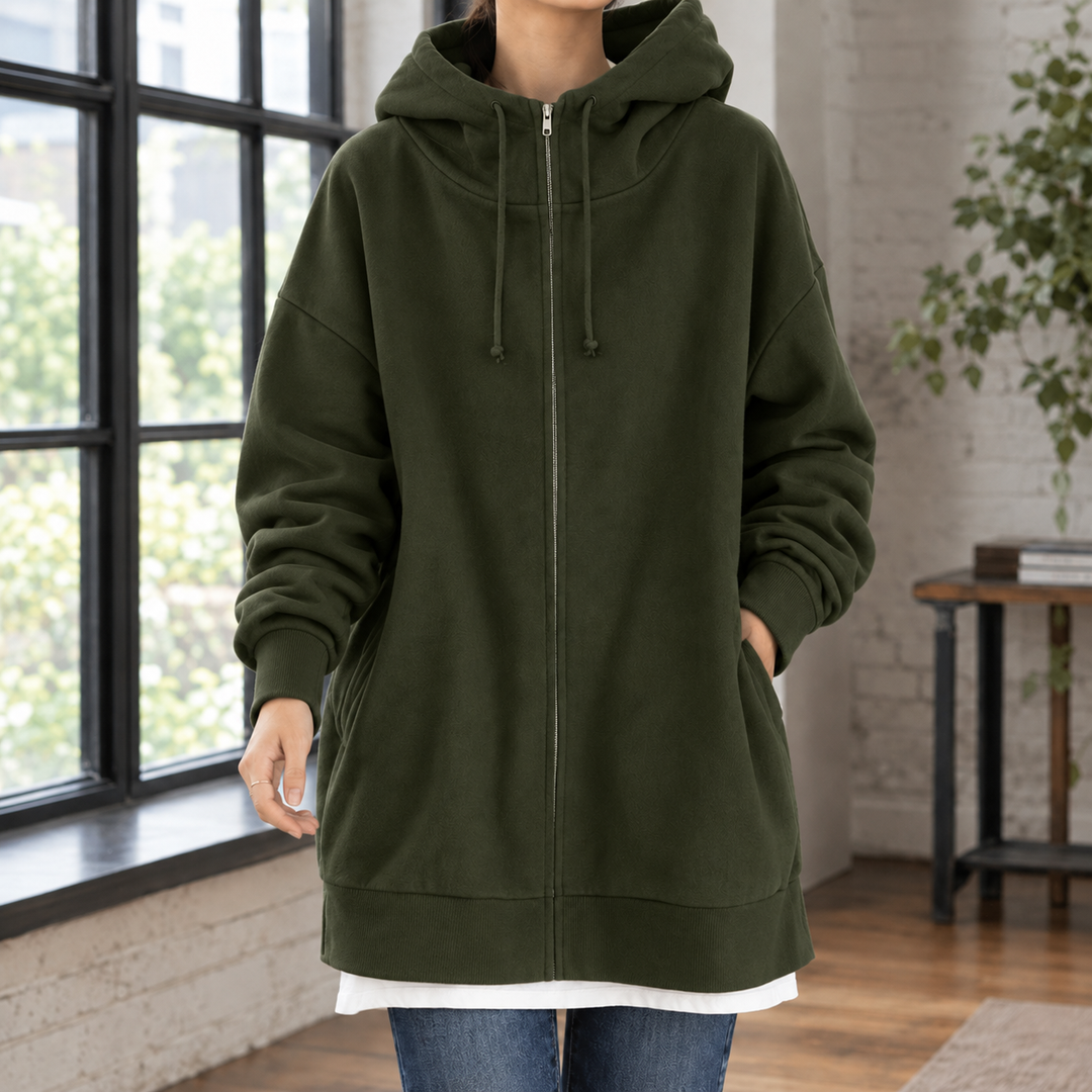 Sybil™ | Women's Oversized Full Zip Longline Hoodie