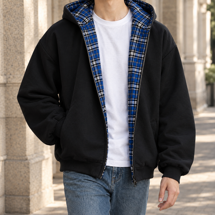 Rafferty™ | Men's Reversible Plaid Zip Hoodie