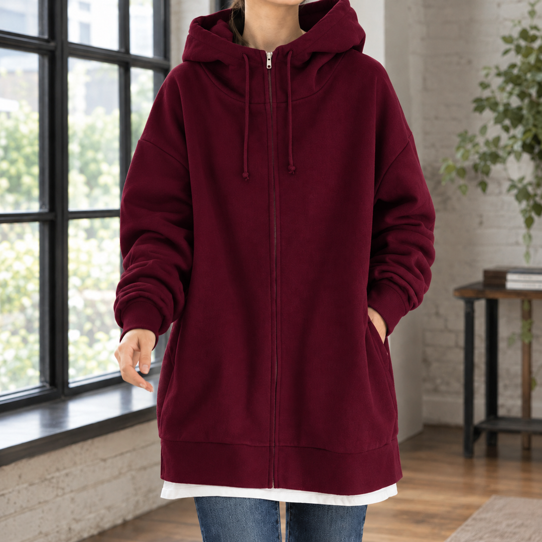 Sybil™ | Women's Oversized Full Zip Longline Hoodie