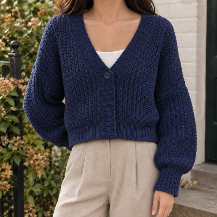 Araminta™ | Women's Chunky Knit Cropped Cardigan