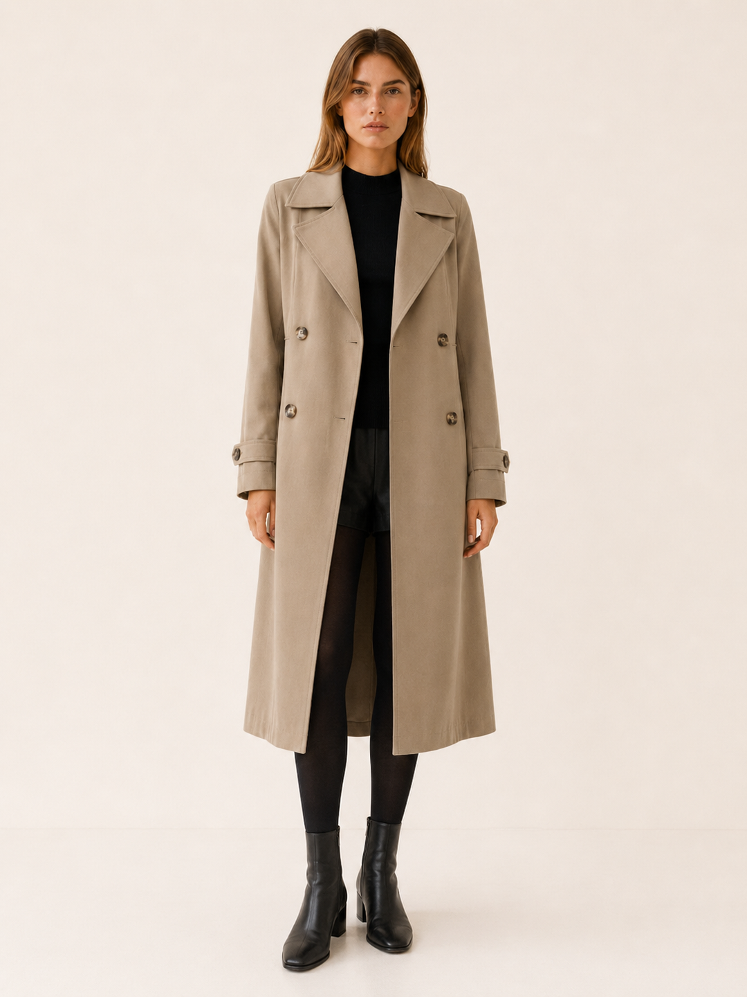 Isolde™ | Long Double-Breasted Trench Coat