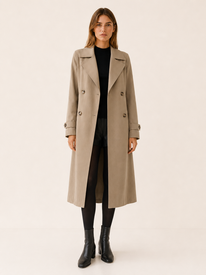 Isolde™ | Long Double-Breasted Trench Coat