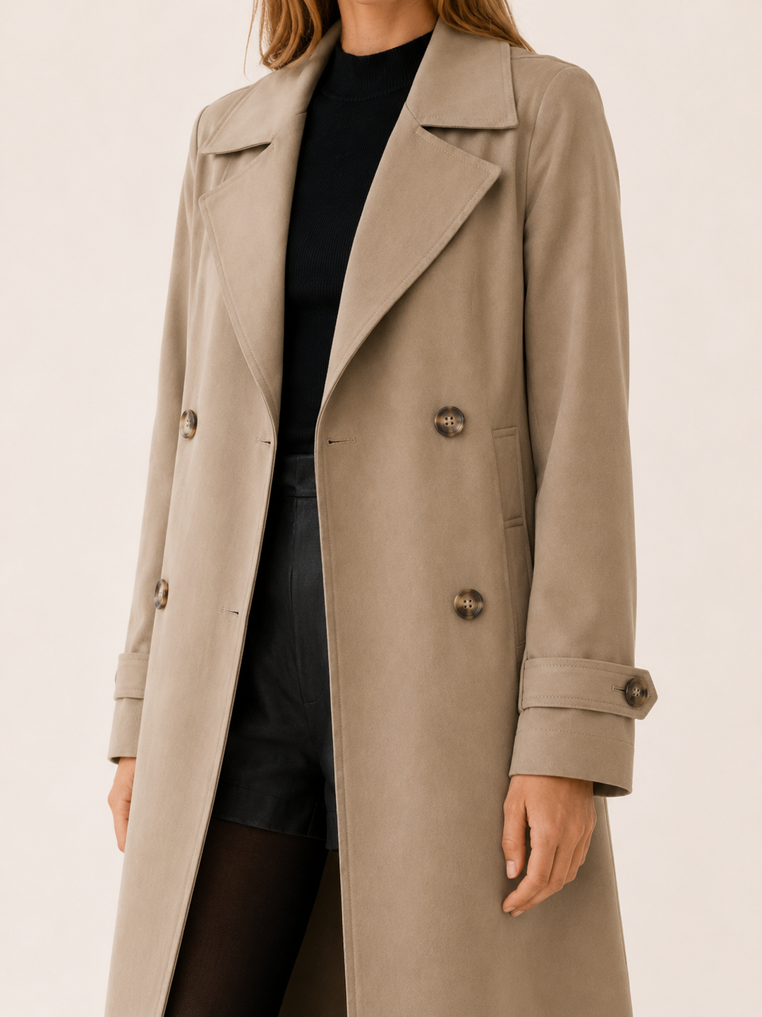 Isolde™ | Long Double-Breasted Trench Coat