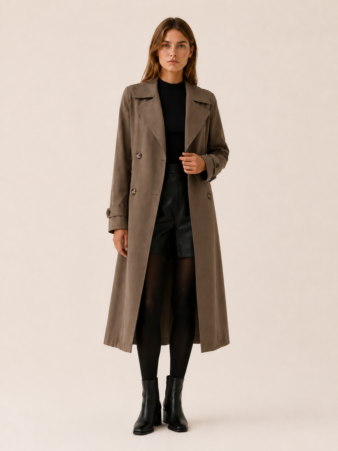 Isolde™ | Long Double-Breasted Trench Coat