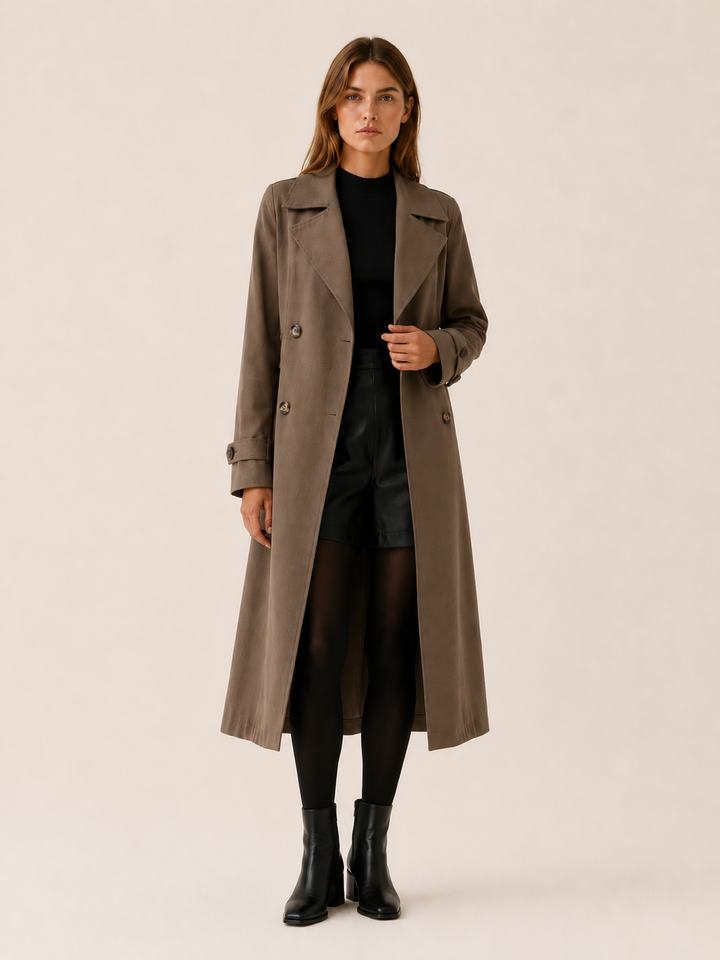 Isolde™ | Long Double-Breasted Trench Coat