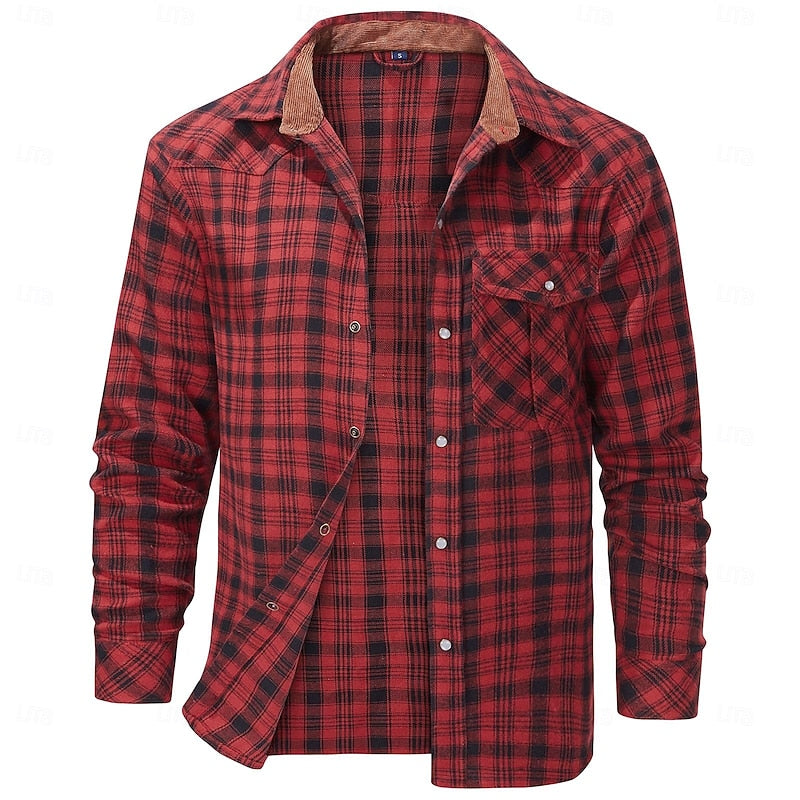 Dashiell™ | Men's Lined-Collar Plaid Overshirt