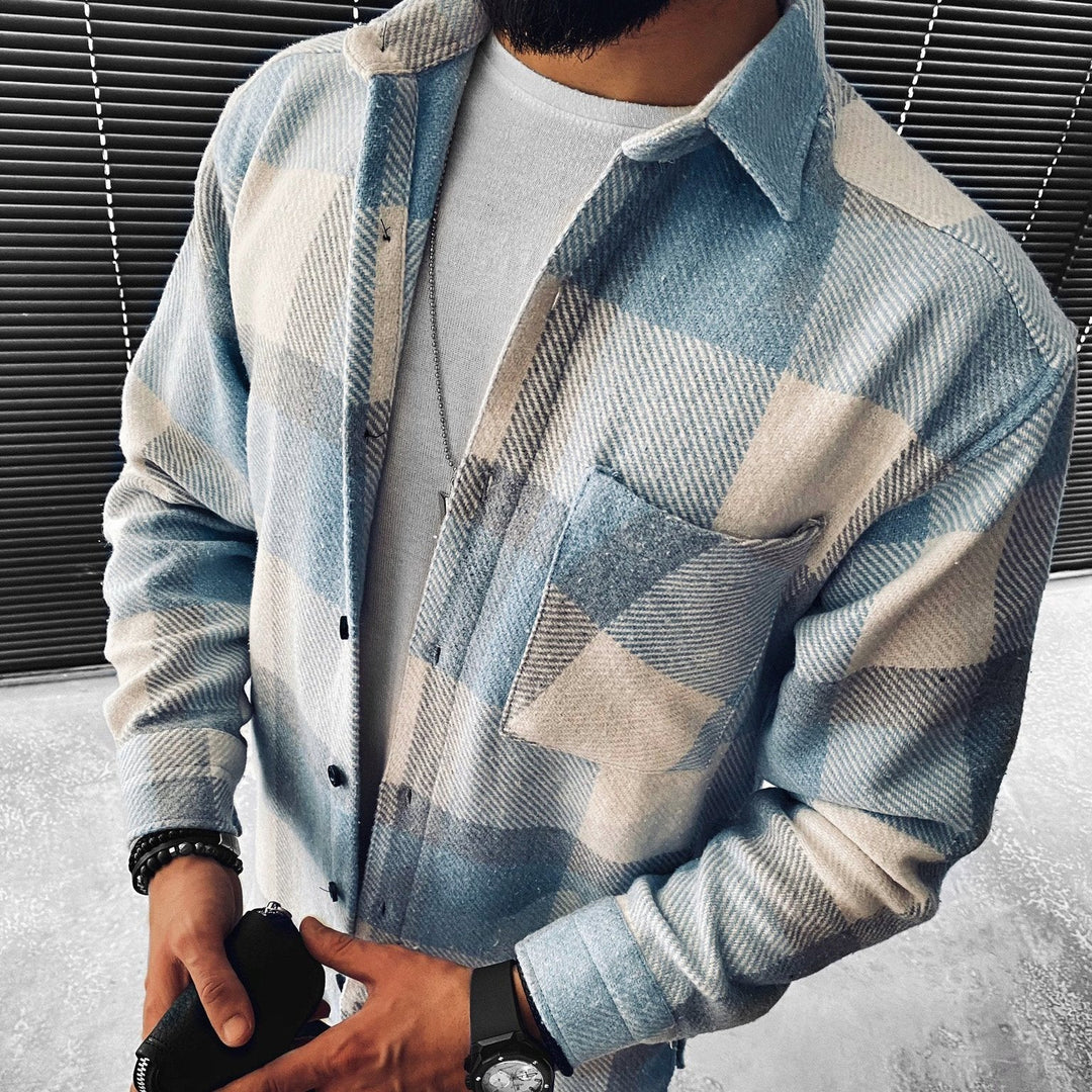 Ramsey™ | Men's Brushed Plaid Shirt Jacket with Chest Pocket
