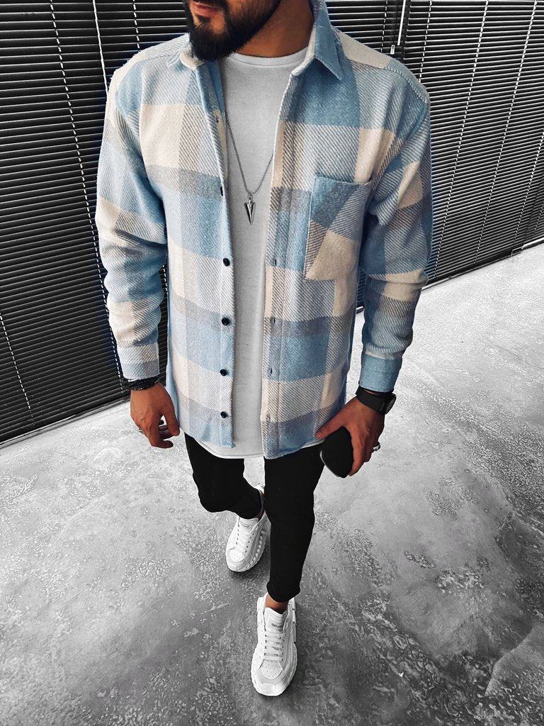 Ramsey™ | Men's Brushed Plaid Shirt Jacket with Chest Pocket
