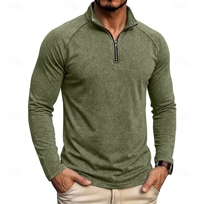Anselm™ | Men's Relaxed Zip-Neck Long Sleeve Pullover