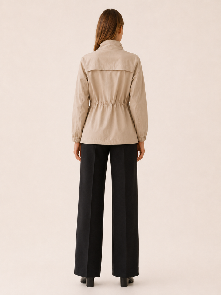 Jessamine™ | Waterproof Jacket with Stand Collar and Drawstring Waist