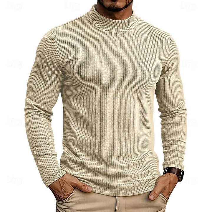Atticus™ | Men's Ribbed Mock Neck Long Sleeve Top