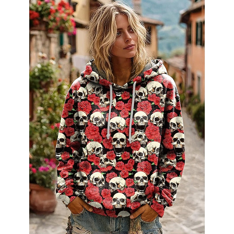 Pippa™ | Women's Halloween Skull Graphic Oversized Hoodie